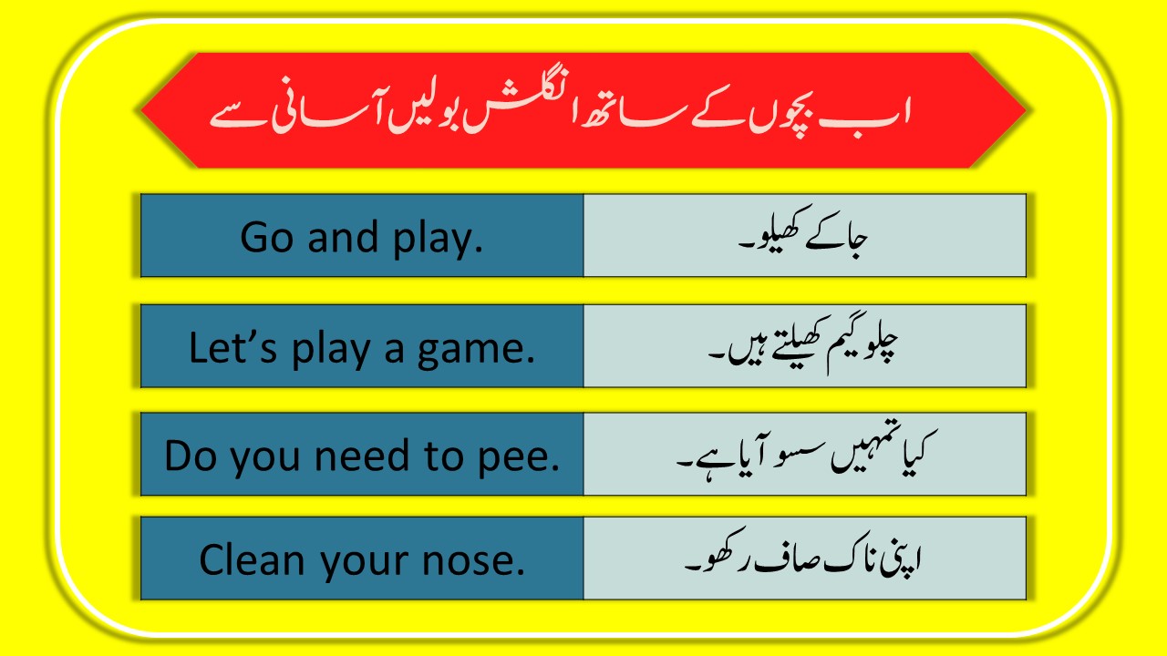 Top 99 English Sentences For Kids In Urdu And Hindi