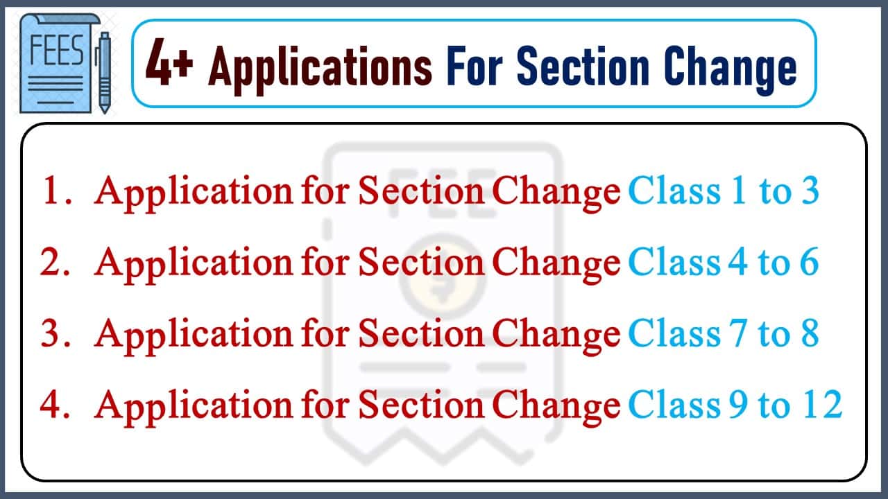Applications For Section Change