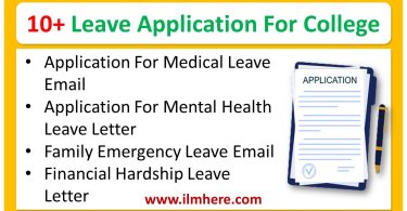 Leave Application For College With Format In English