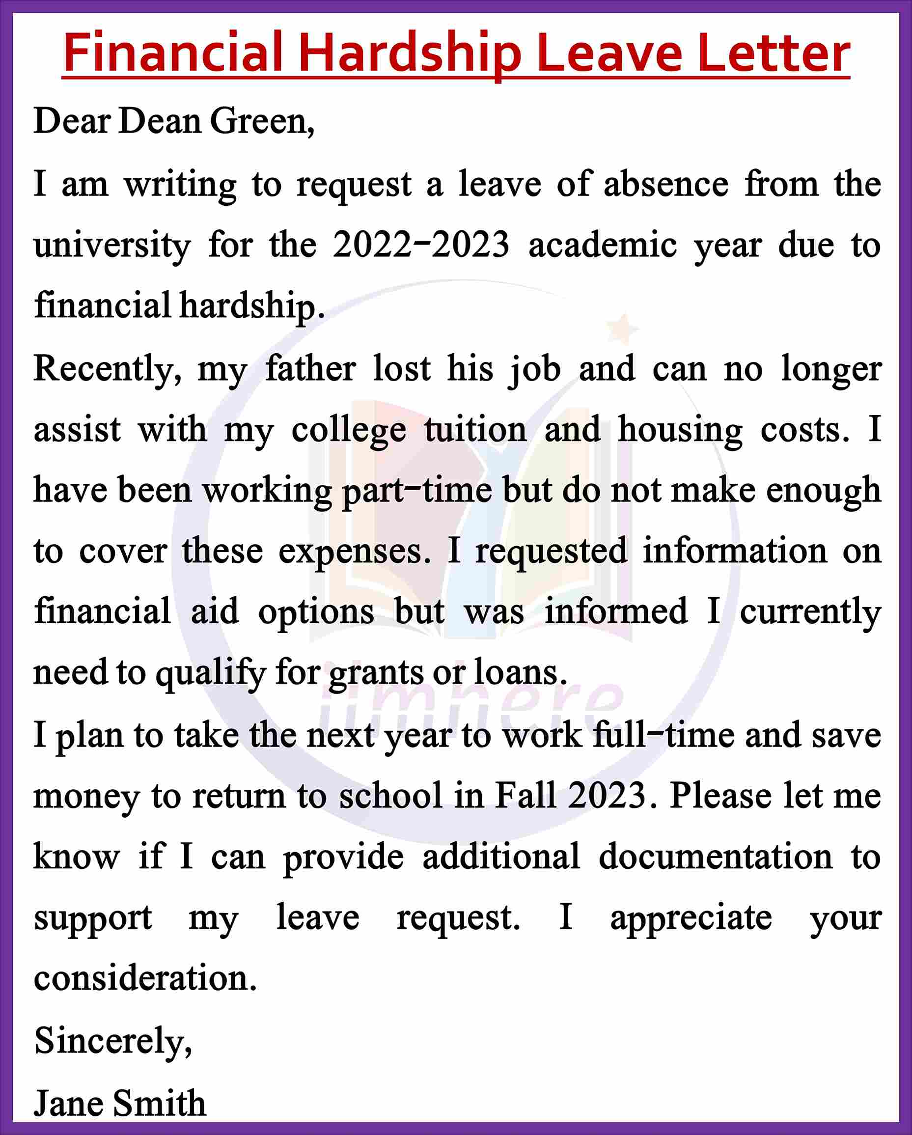 Leave Application For College
