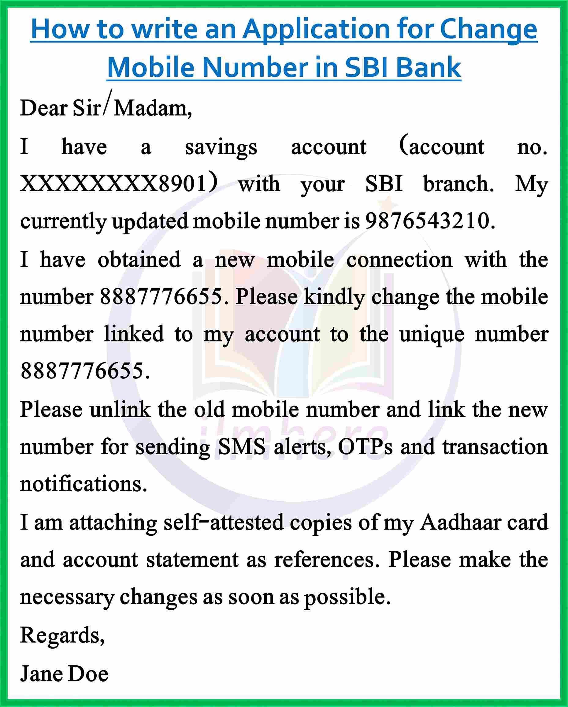 Applications for Change Mobile Numbers in Bank - 4