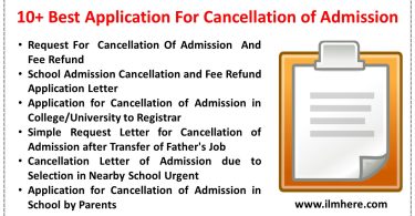 Application For Cancellation of Admission
