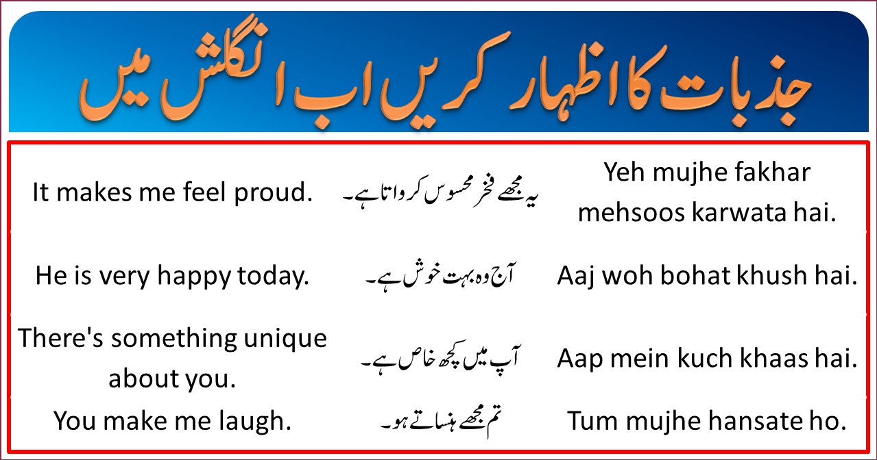 77+ English to Urdu Sentences For Feelings, Emotions & Moods